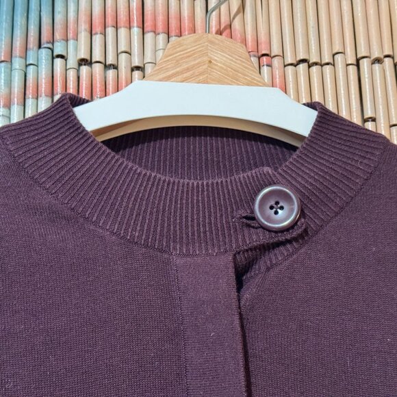 MOSSIMO 3/4 Sleeve Button-Down Cotton Blend Cardigan Sweater, Magenta, XS - Picture 3 of 15